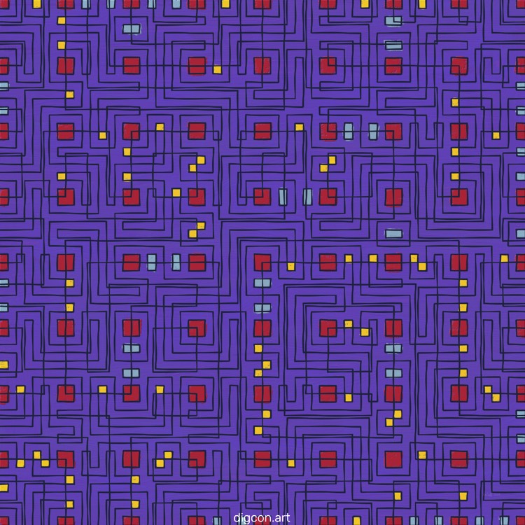 Red Squares On Purple
