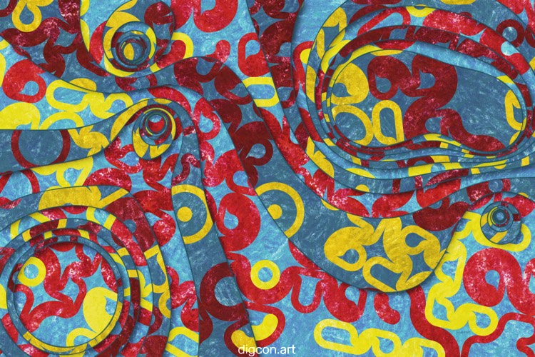 Waves Of Red Yellow Blue