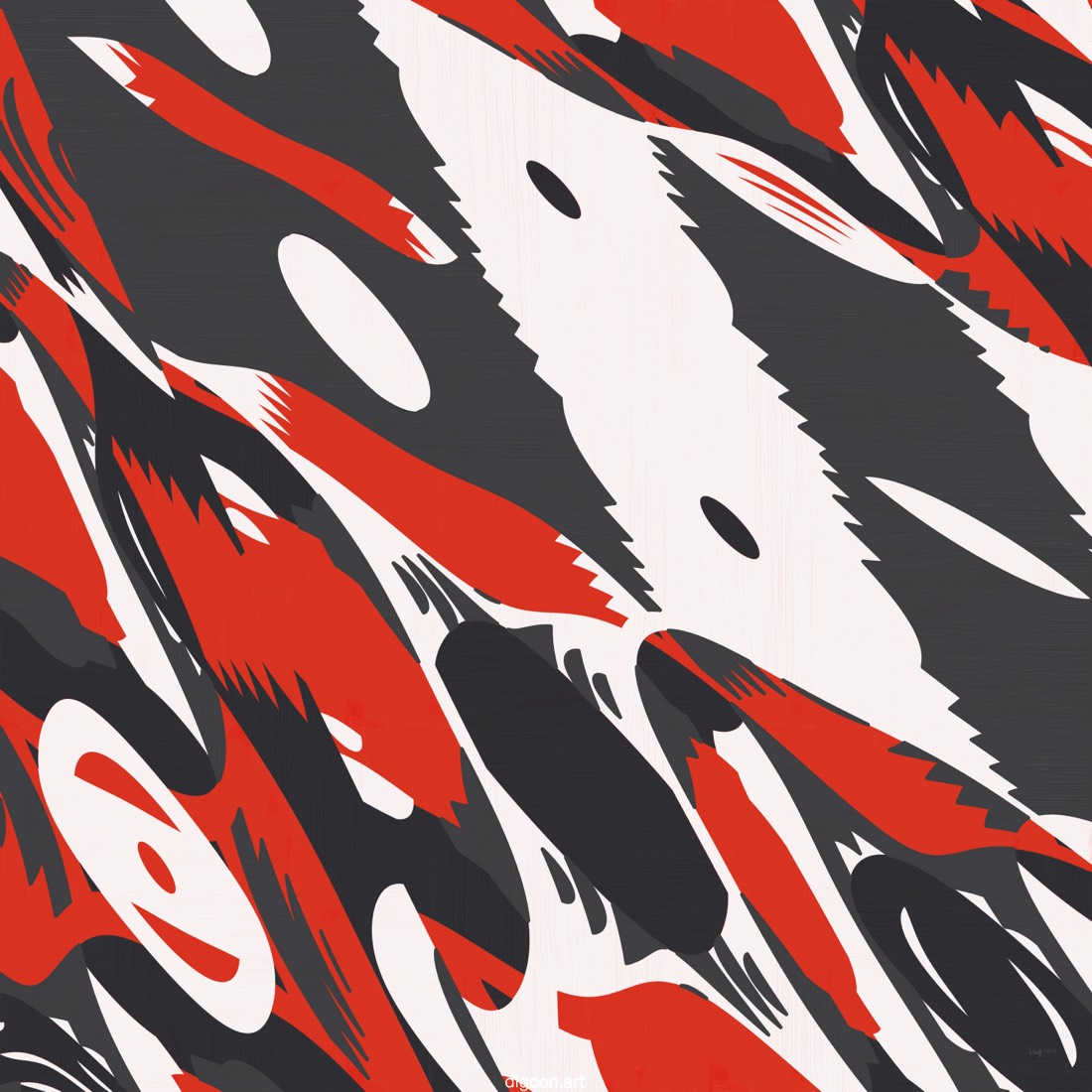 Artwork named: Black White And Red All Over