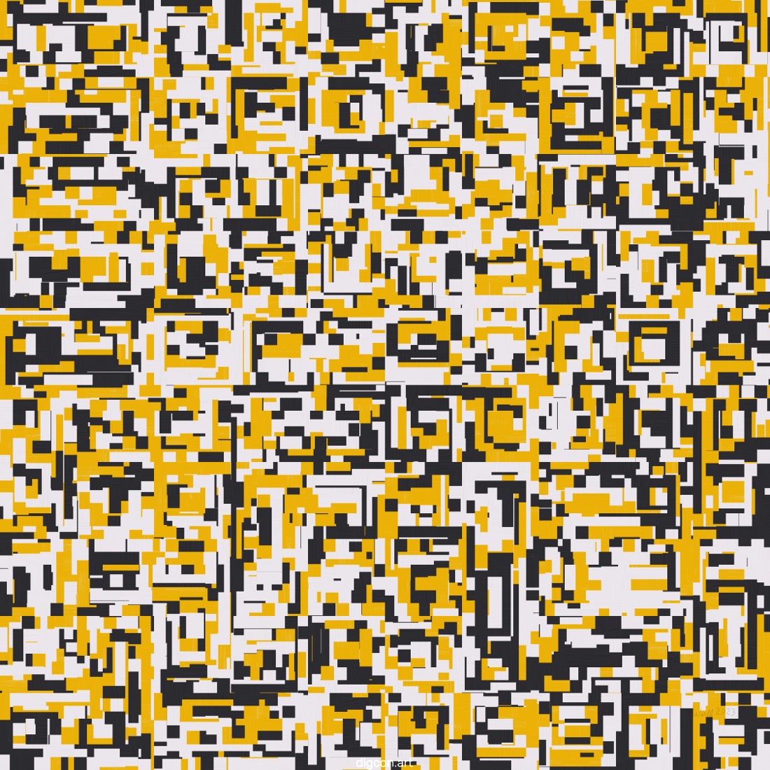 Artwork named: Black Yellow Orange Tableau