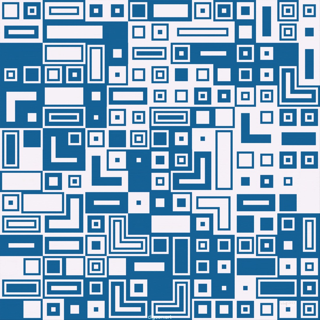 Artwork named: Blue White Tableau