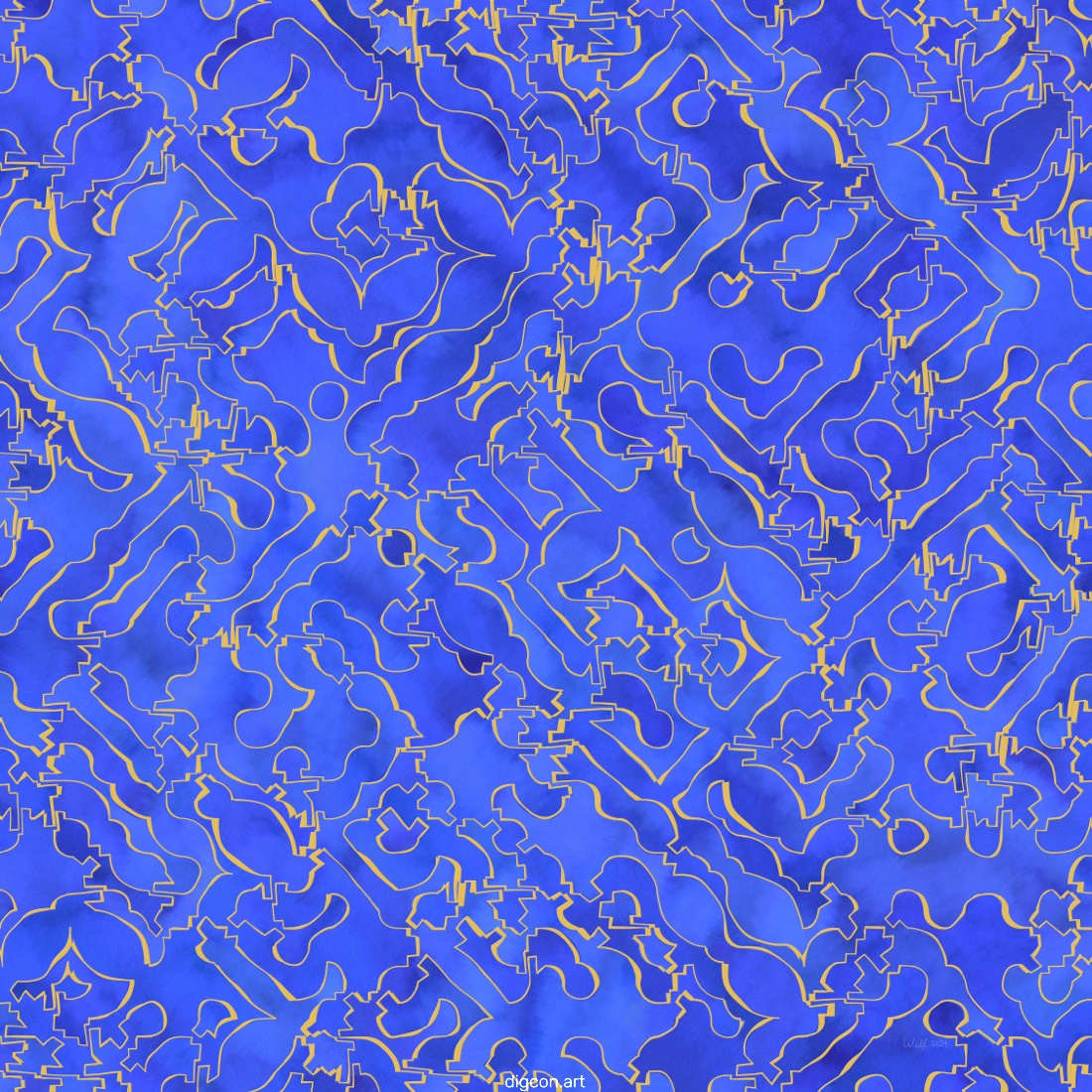 Artwork named: Blue With Gold