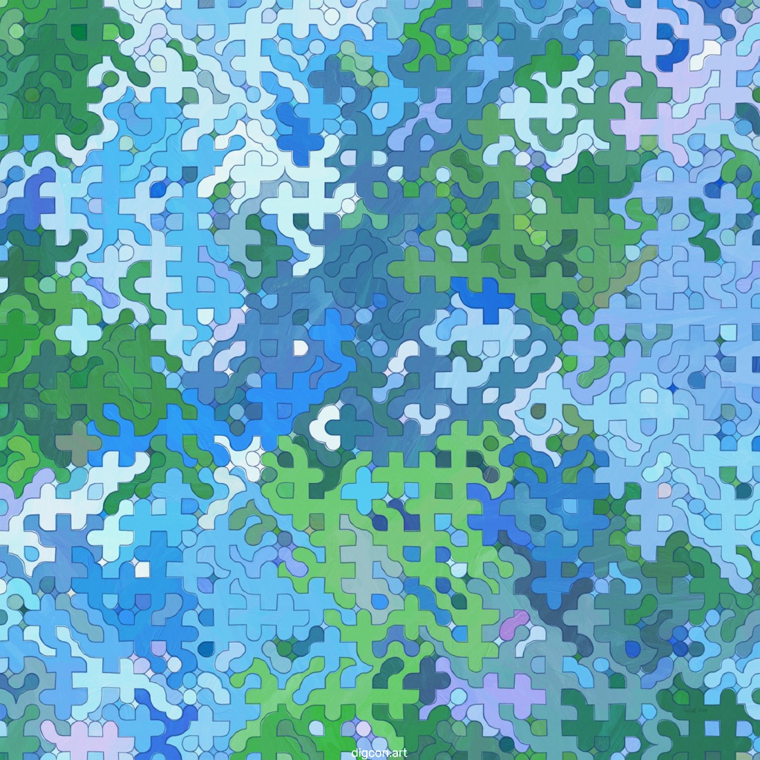 Artwork named: Blue-White Hydrangea