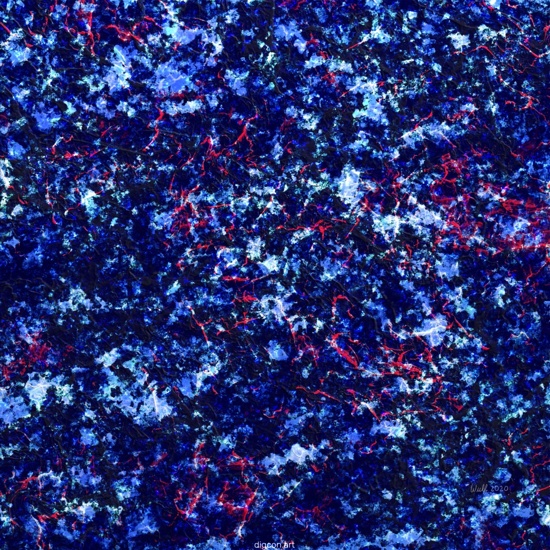 Artwork named: Covered With Red And White