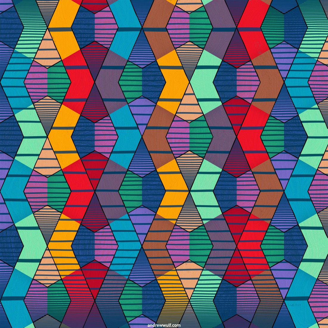 Artwork named: Diamonds And Hexes