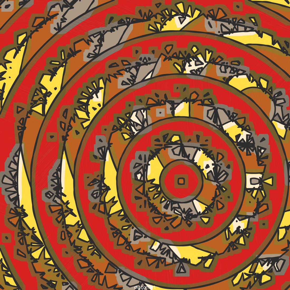 Artwork named: Fractured Red Circles