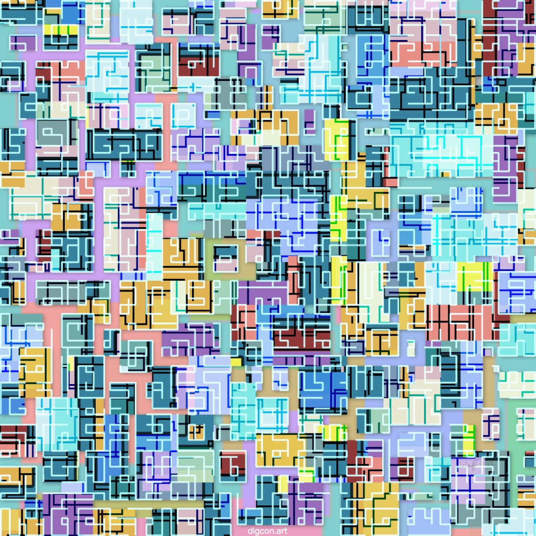 Artwork named: Happy Little Boxes