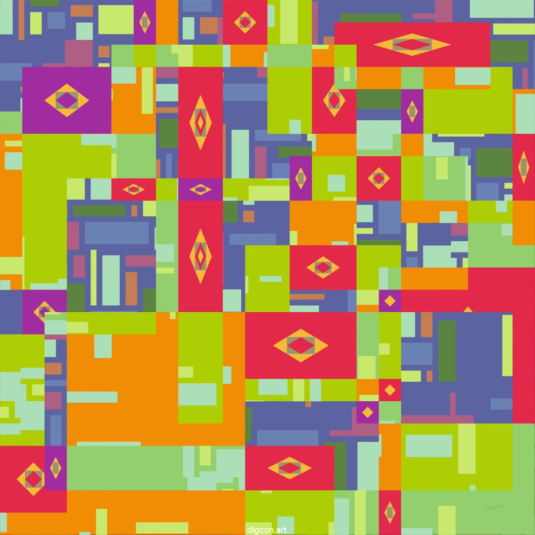 Artwork named: Lime and Diamonds