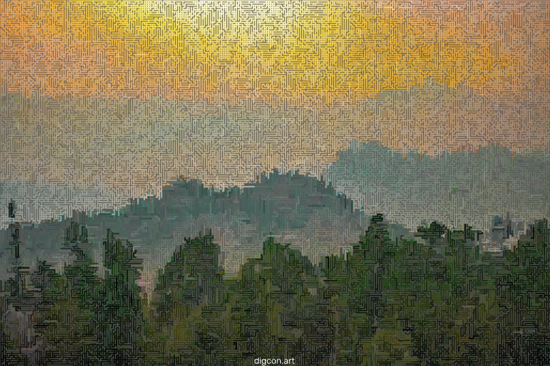 Artwork named: Sunset In The Mountains