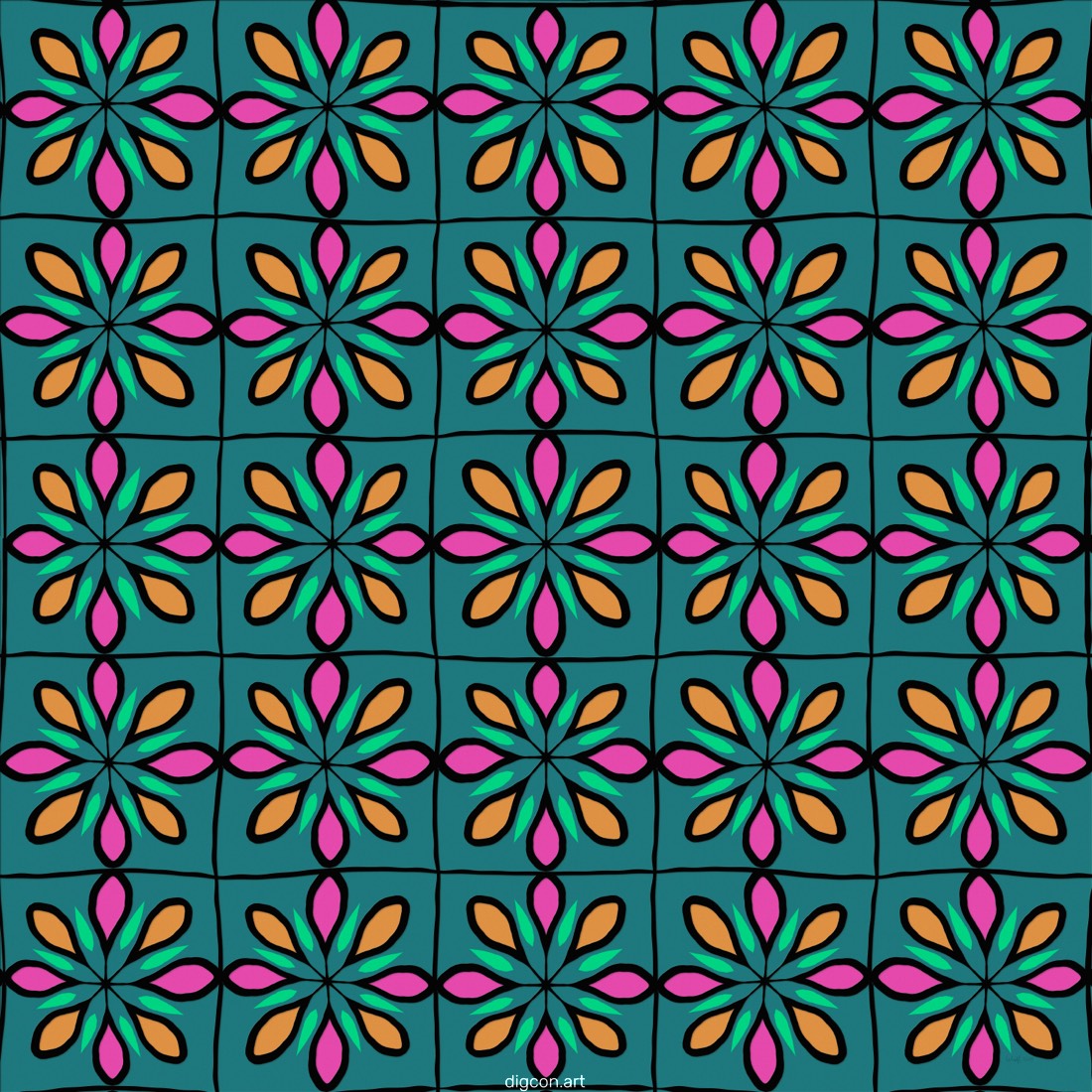 Artwork named: Tiled Flowers