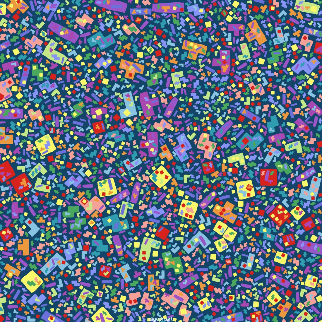 Artwork named: Tumbling Tetris