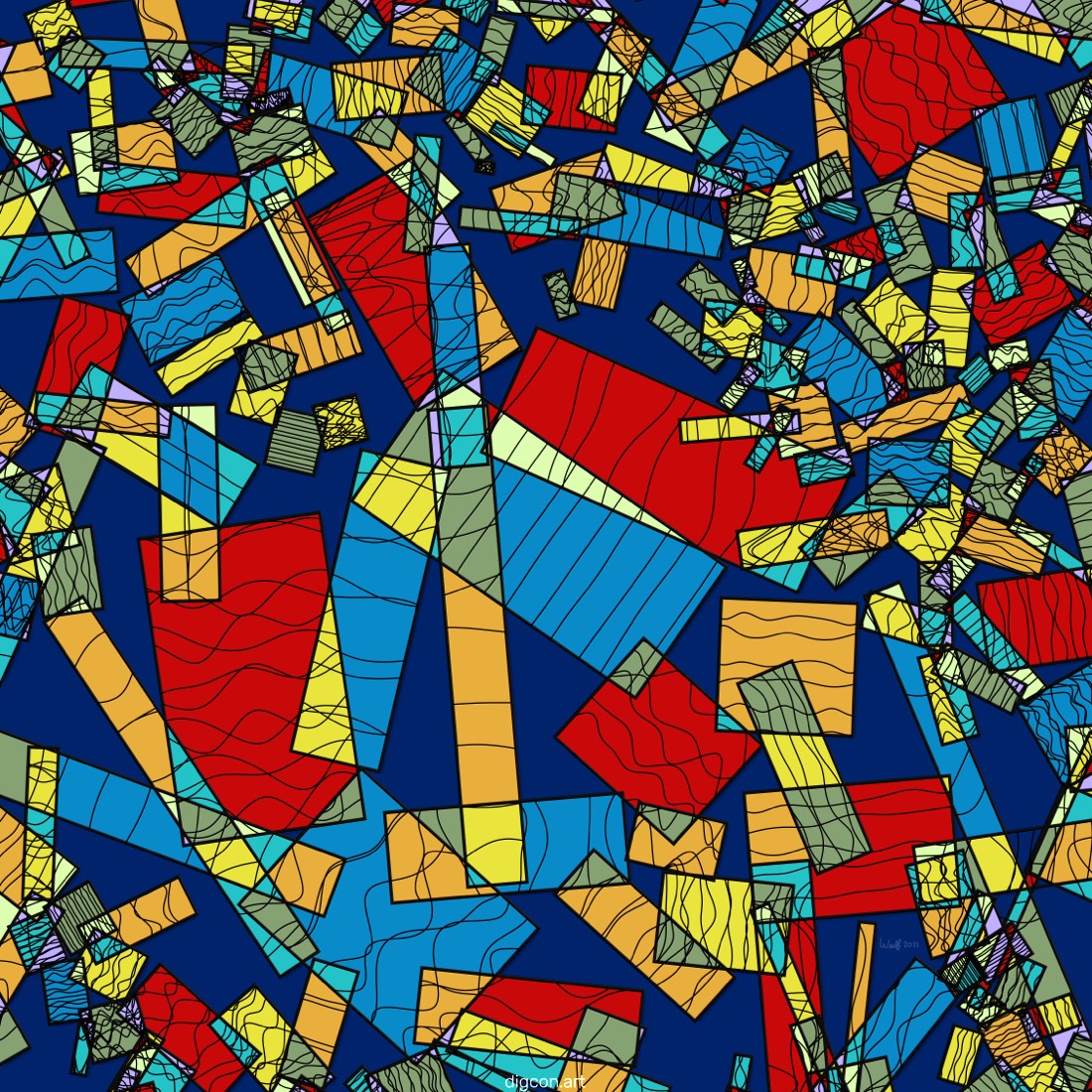 Artwork named: Tumbling With Squiggles 2