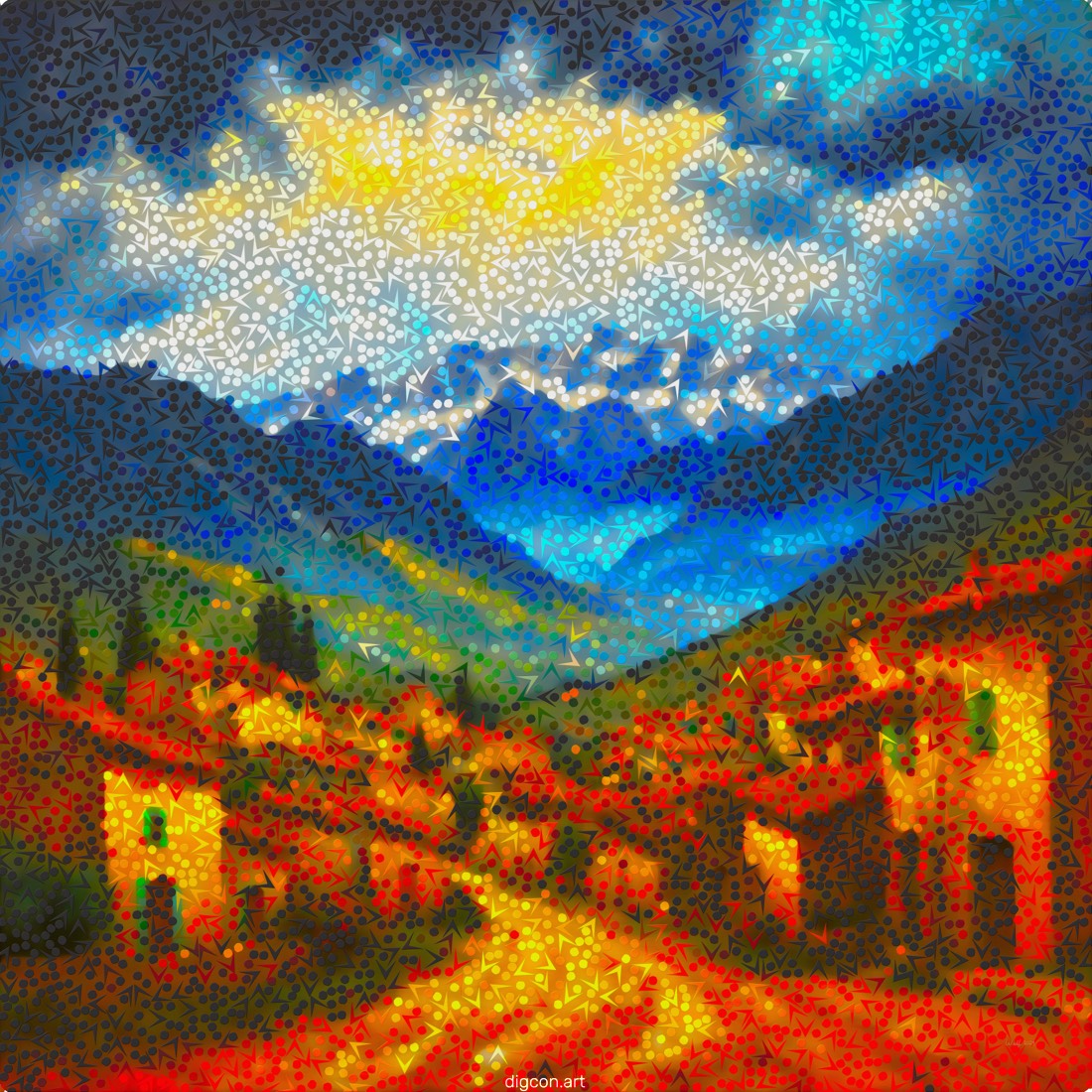 Artwork named: Village In The Mountains